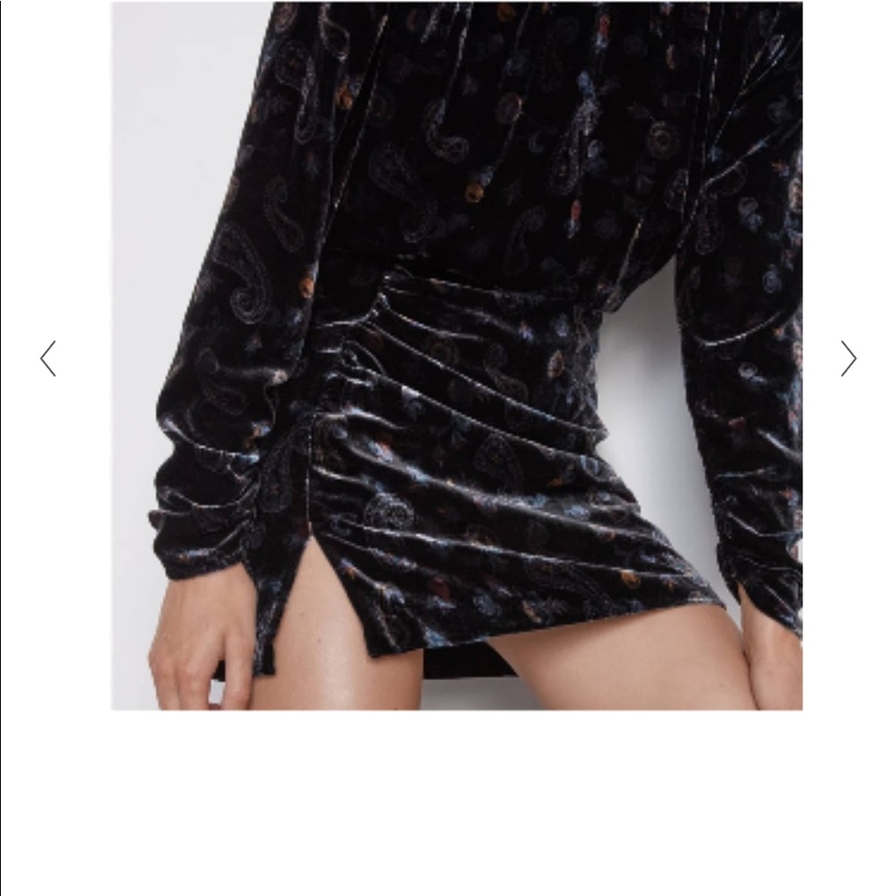 Zara Paisley Print Velvet Dress